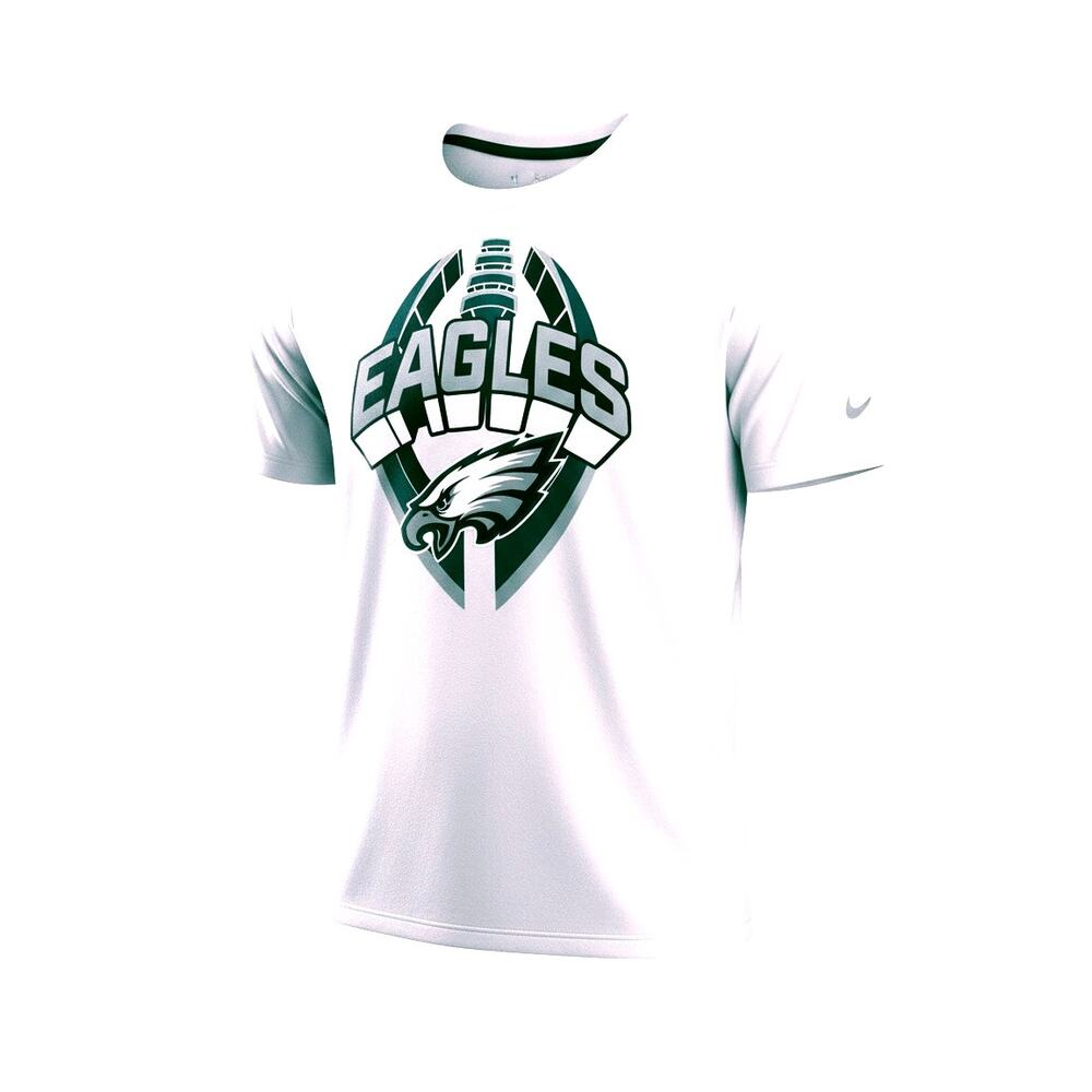 Nike Dri-Fit Men's White/Green Tee Philadelphia Eagles Sz Small NWT Short Sleeve